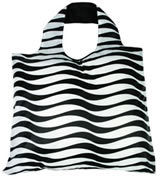 Nigel`s Eco Store Monochrome Waves Eco Shopping Bag - rolls up to