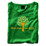 Nigel`s Eco Store `More Trees` Green Eco T-Shirt - light  soft and
