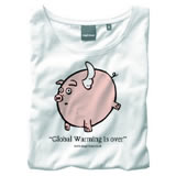 Nigel`s Eco Store `Pigs` White Eco T-Shirt - light  soft and silky