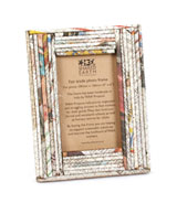 Re-used Newspaper Photo Frame: 6 x 4 inch - a