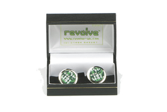 Round Recycled Circuit Board Cufflinks