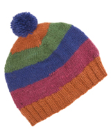 Nigel`s Eco Store Striped Bobble Hat - fairtrade hand stitched