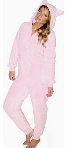 Ladies FLUFFY THICK SHAGGY Onesies All In Onesie Pyjamas Romper Sleep Jump Suits