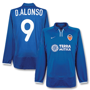 Nike 00-01 Valencia 3rd L/S Shirt   D. Alonso No. 9 -