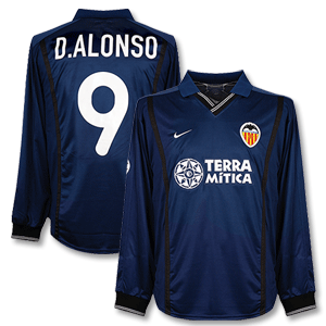 Nike 00-01 Valencia Away C/L L/S Shirt   D.Alonso