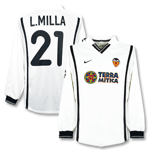 Nike 00-01 Valencia Home C/L L/S Shirt   Baraja No. 19 - Players