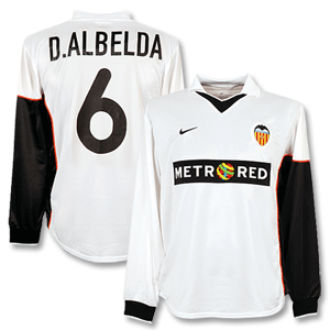 01-02 Valencia Home L/S Shirt + D. Albelda No. 6