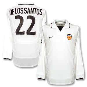 Nike 02-03 Valencia Home C/L L/S Players Shirt   De Los Santos No. 22