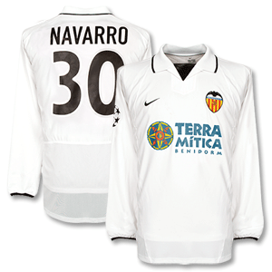 Nike 02-03 Valencia Home C/L L/S Players Shirt   Navarro No. 30