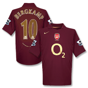 Nike 05-06 Arsenal Home Shirt   Bergkamp 10   P/L Patches