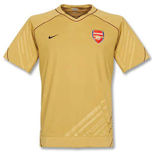 07-08 Arsenal Pre Match S/S Top - Gold