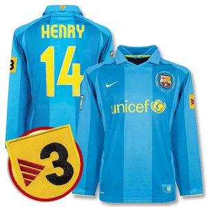 Nike 07-08 Barcelona Away Nou Camp L/S Shirt   Henry No. 14