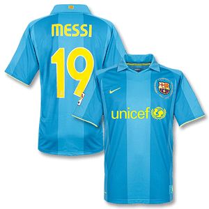 07-08 Barcelona Nou Camp 50 Away Shirt   Messi No.19