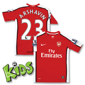 Nike 08-09 Arsenal Home Shirt Boys   Arshavin No.23   PL Patch