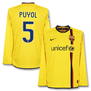 Nike 08-09 Barcelona Away L/S Shirt   Puyol No.5