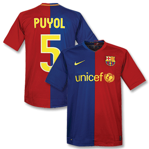 Nike 08-09 Barcelona Home Kick Off Shirt   Puyol 5