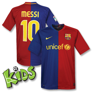 Nike 08-09 Barcelona Home Kick Off Shirt Boys   Messi 10