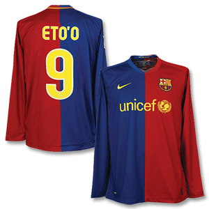 Nike 08-09 Barcelona Home L/S Shirt   Etoand#39;o No.9