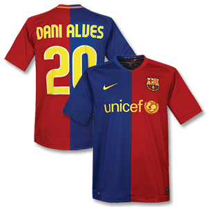 Nike 08-09 Barcelona Home Shirt   Dani Alves 20