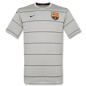 08-09 Barcelona Pre Match Training Shirt - Silver