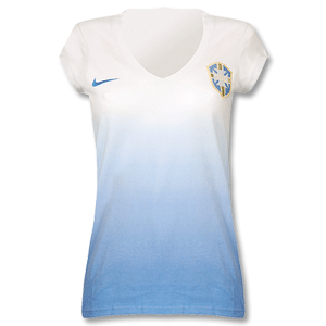 Nike 08-09 Brasil S/S Top - Womenand#39;s - White/Sky