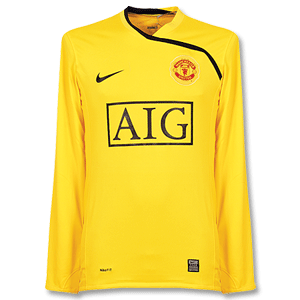 Nike 08-09 Man Utd Away GK L/S Shirt - Yellow