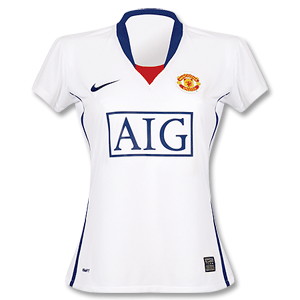 Nike 08-09 Man Utd Away Womens Shirt - White/Navy