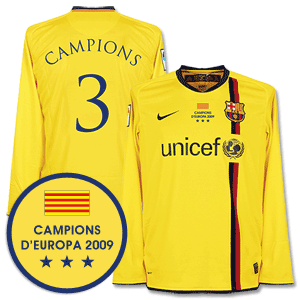 Nike 08-10 Barcelona 3rd L/S Shirt   Winners Transfer   Campions 3 *Delivery Mid-June