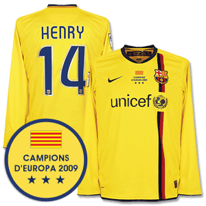 Nike 08-10 Barcelona 3rd L/S Shirt   Winners Transfers   Henry 14 *Delivery Mid-June