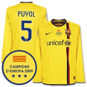 Nike 08-10 Barcelona 3rd L/S Shirt   Winners Transfers   Puyol 5 *Delivery Mid-June