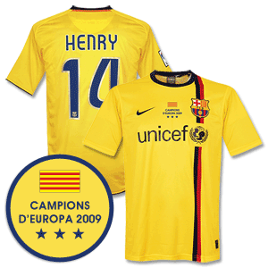 Nike 08-10 Barcelona 3rd Shirt   Winners Transfer   Henry 14 *Delivery Mid-June