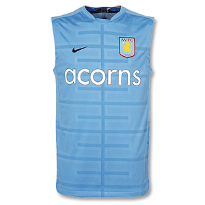Nike 09-10 Aston Villa Cut and Sew Sleeveless Training Top - Blue
