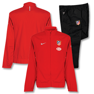 09-10 Atletico Madrid Woven Warm Up Suit Adjustable - Red/Black