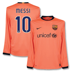 Nike 09-10 Barcelona Away L/S Shirt   Messi 10