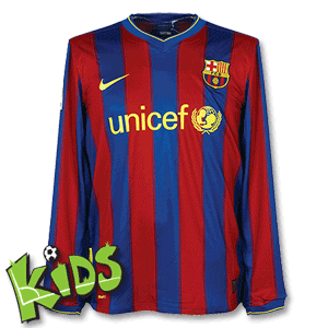 Nike 09-10 Barcelona Home L/S Shirt - Boys