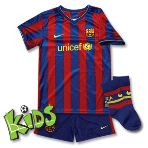 Nike 09-10 Barcelona Home Little Boys Kit