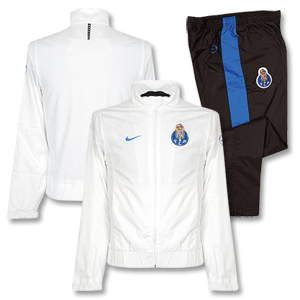 09-10 FC Porto Woven Warm Up Suit - white/grey