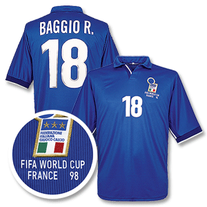 1998 Italy Home World Cup shirt   No.18 Baggio
