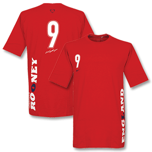 Nike 2008 England Rooney 9 Tee - Red