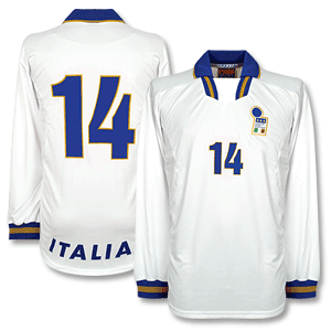 96-98 Italy Away L/S Shirt + No. 14 - No Swoosh
