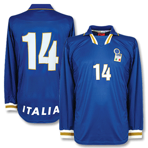 96-98 Italy Home L/S Shirt + No. 14 - No Swoosh