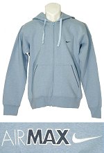 Air Max Fleece Hooded Zip Top Baby Blue Size Medium