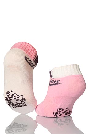 Nike Baby Girl 2 Pair Nike Superstar Anti Slip Socks White / Pink