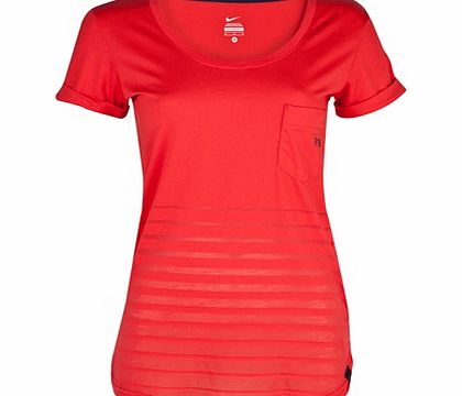 Barcelona Authentic Burnout T-Shirt - Womens Red