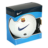 Nike Barcelona Size 5 Ball and Pump Boxed Set - White/Blue.