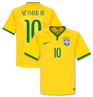 Brazil Home Neymar Authentic Shirt 2014 2015
