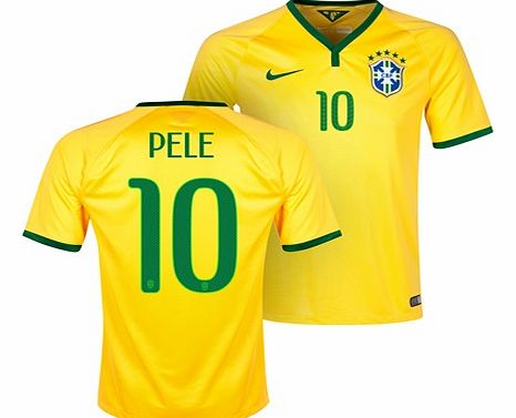 Brazil Home Shirt 2013/15 Yellow with Pele 10
