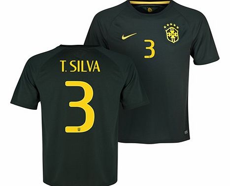 Brazil Third Shirt 2013/15 Black with T. Silva 3