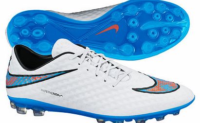 Hypervenom Phantom AG Football Boots White/Blue