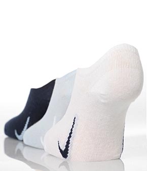 Kids 3 Pair Nike Sport No Show Socks In 2 Colours Navy / Pale Blue / White